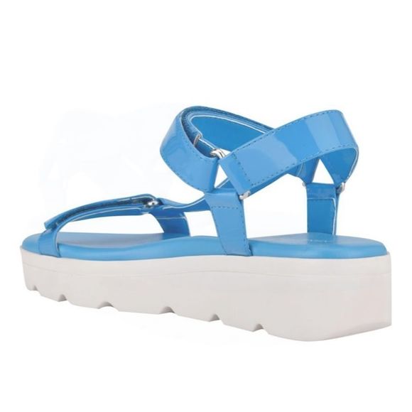 Bringly Flat Sandals Bermuda Blue Patent - Picture 4 of 7
